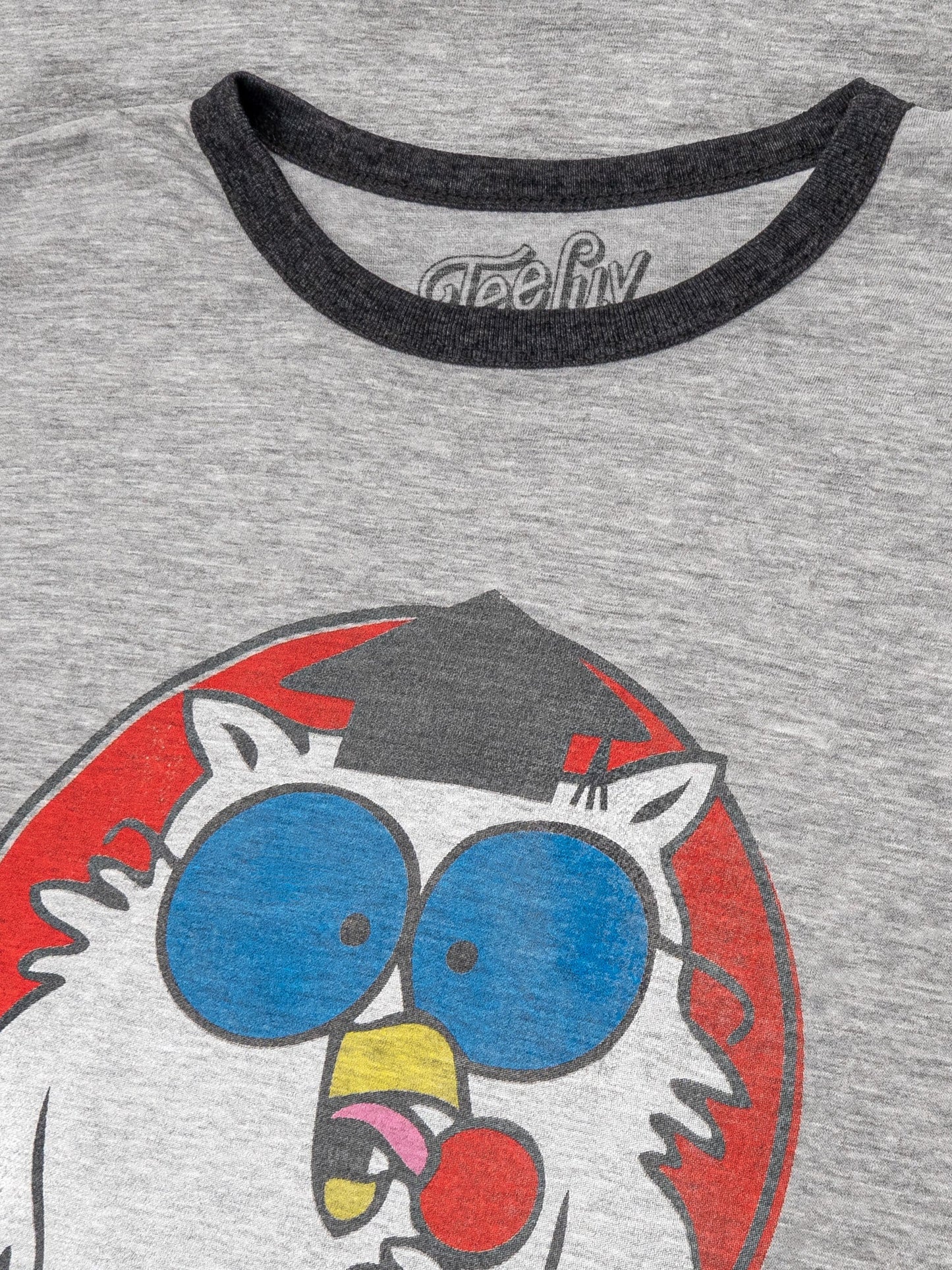 Mr. Owl How Many Licks? Ringer T-Shirt - Gray and Black