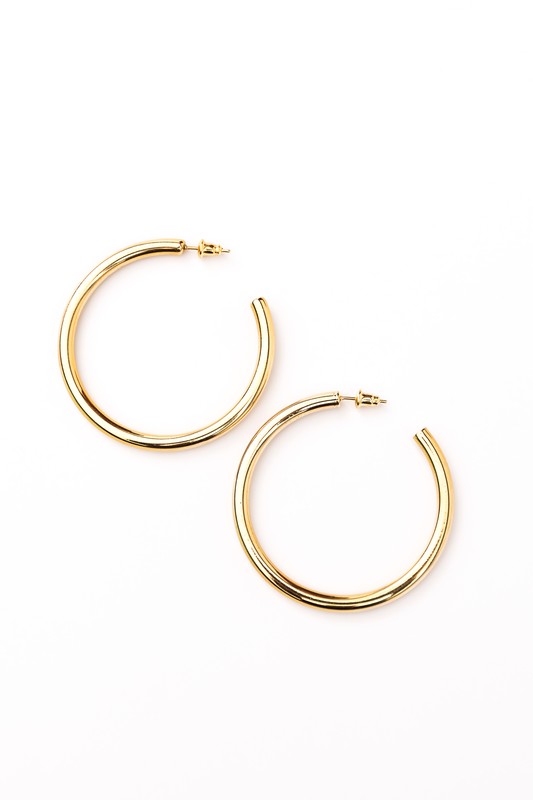 14K STAINLESS STEEL OPEN HOOP EARRINGS Aaria Tees