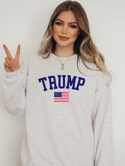 Trump USA Flag 45 47 Cozy Graphic Sweatshirt