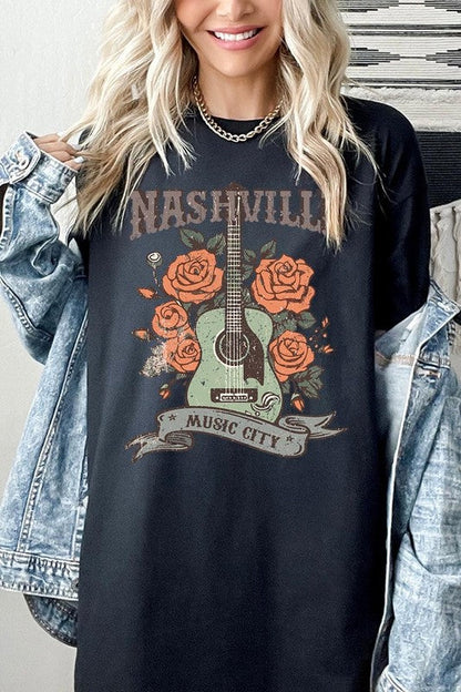 Nashville Music City Graphic Heavy Cotton Tee