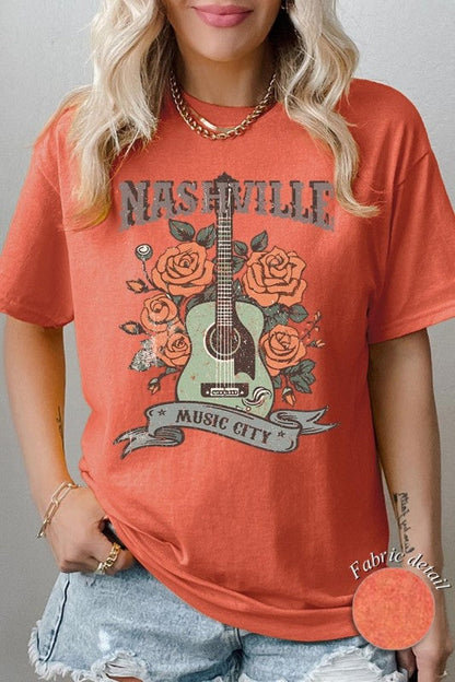 Nashville Music City Graphic Heavy Cotton Tee