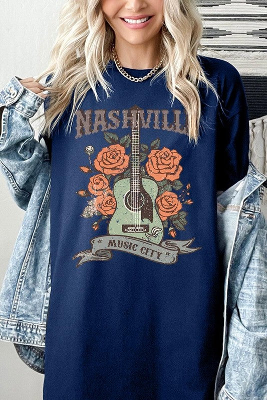 Nashville Music City Graphic Heavy Cotton Tee