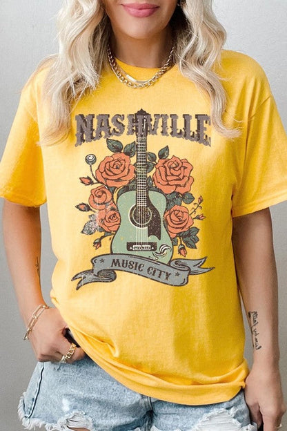 Nashville Music City Graphic Heavy Cotton Tee