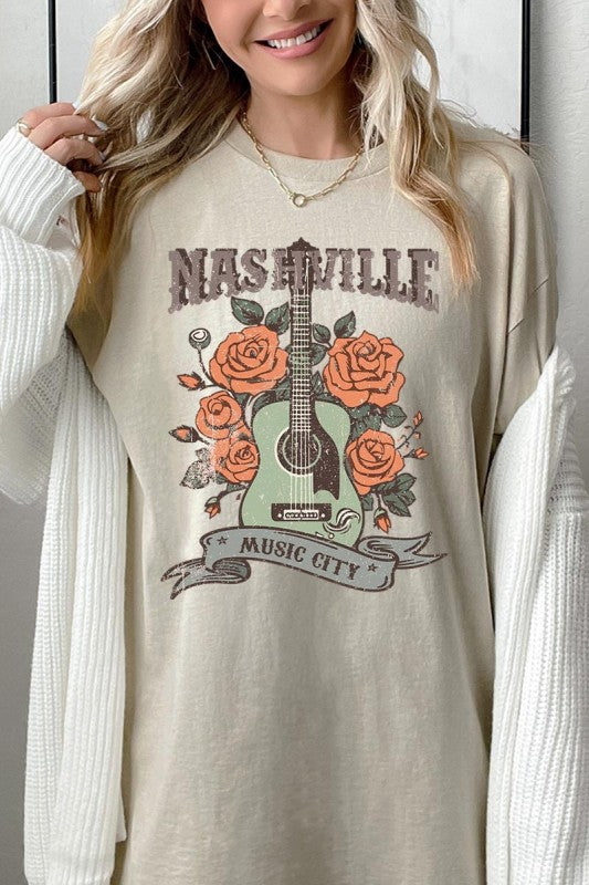 Nashville Music City Graphic Heavy Cotton Tee
