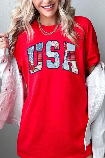 Vintage USA Patchwork Graphic Heavy Cotton Tee