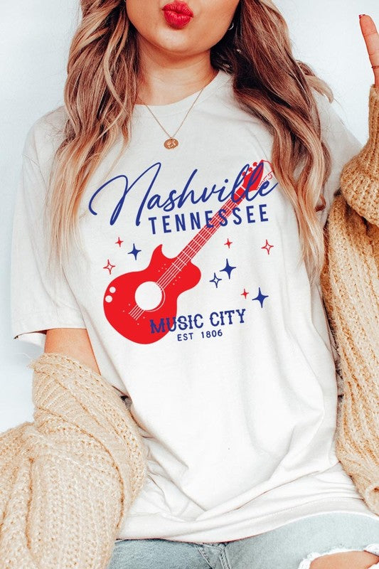 Nashville Tennessee Guitar Graphic Tee
