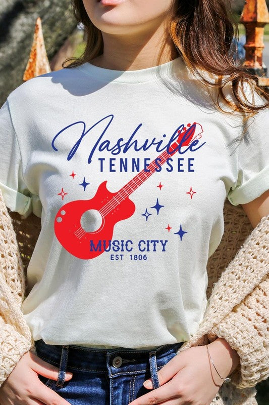 Nashville Tennessee Guitar Graphic Tee