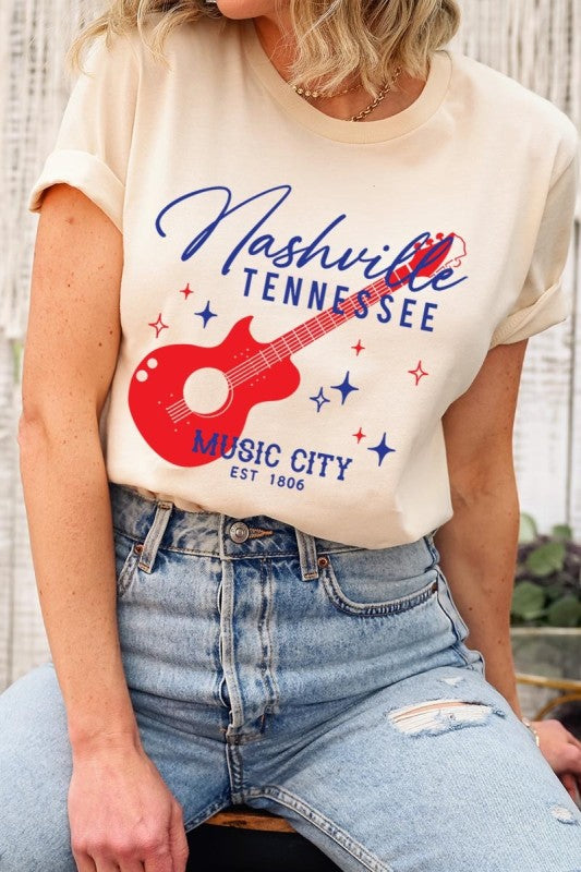 Nashville Tennessee Guitar Graphic Tee