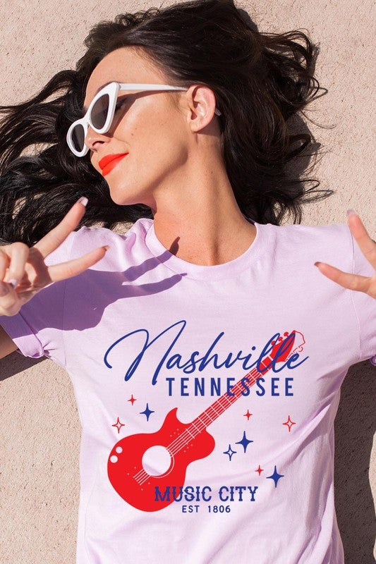Nashville Tennessee Guitar Graphic Tee