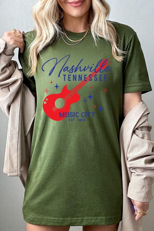 Nashville Tennessee Guitar Graphic Tee