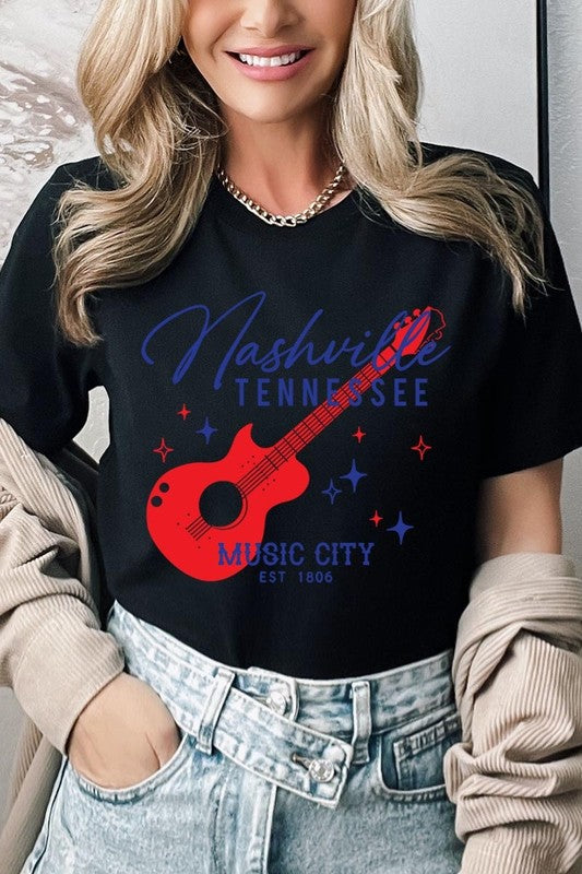 Nashville Tennessee Guitar Graphic Tee