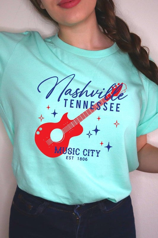 Nashville Tennessee Guitar Graphic Tee