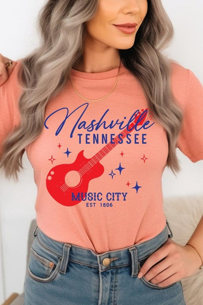 Nashville Tennessee Guitar Graphic Tee