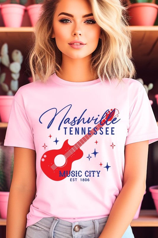 Nashville Tennessee Guitar Graphic Tee