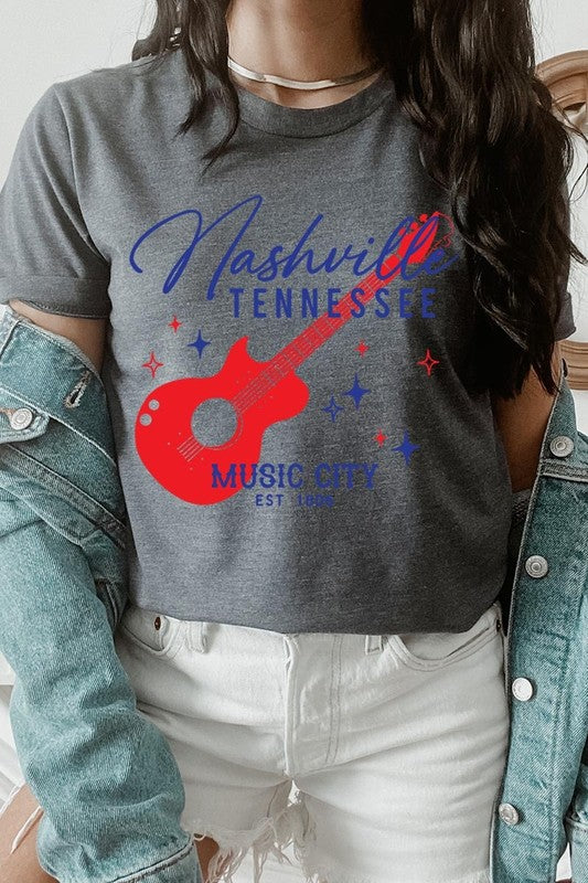 Nashville Tennessee Guitar Graphic Tee