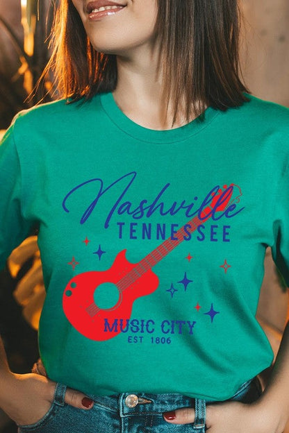 Nashville Tennessee Guitar Graphic Tee