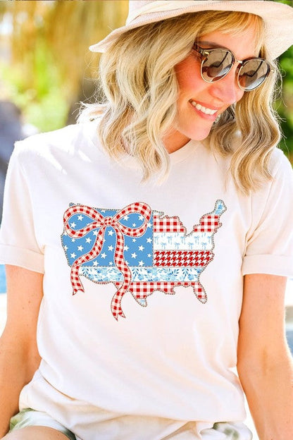 USA Map Patchwork Graphic Tee