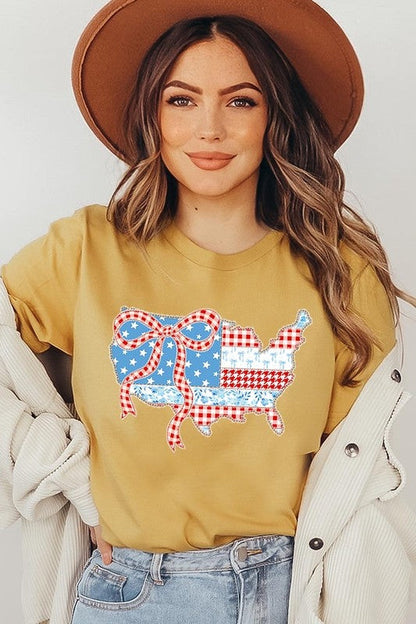 USA Map Patchwork Graphic Tee