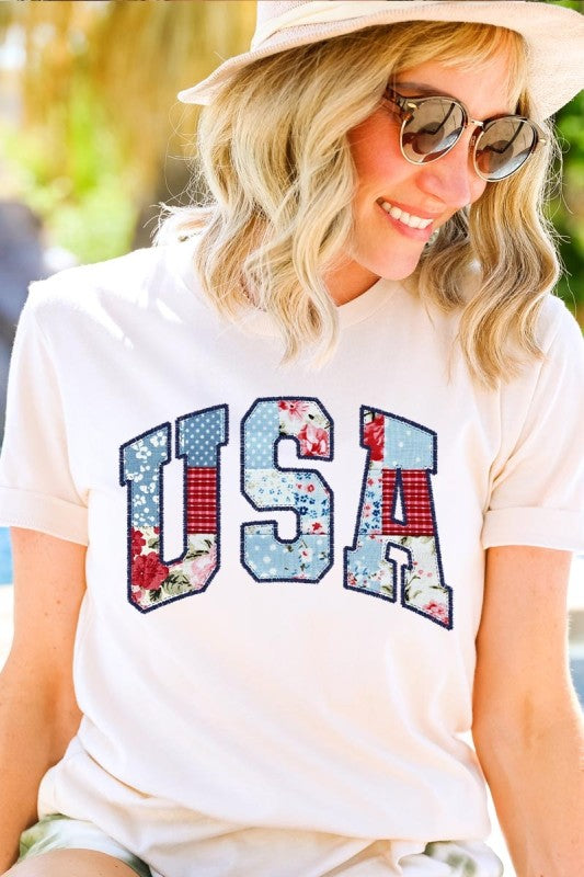 Vintage USA Patchwork Graphic Tee
