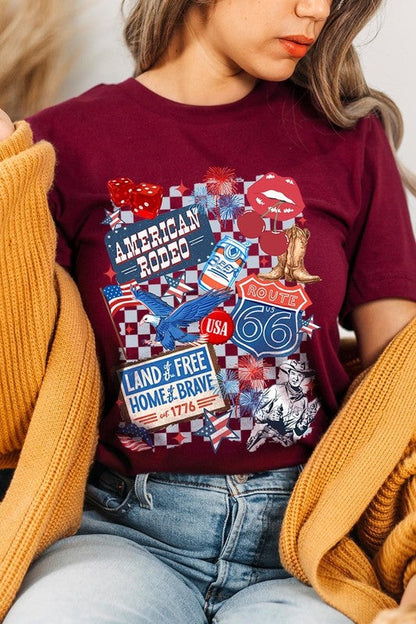 4th of July Collage Western Graphic Tee