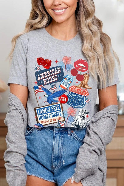 4th of July Collage Western Graphic Tee