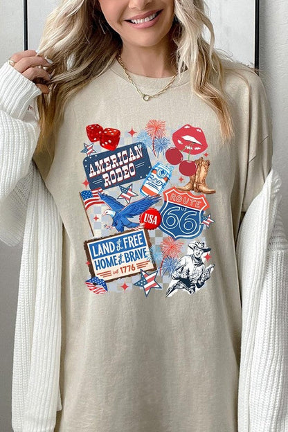 4th of July Collage Graphic Heavy Cotton Tee