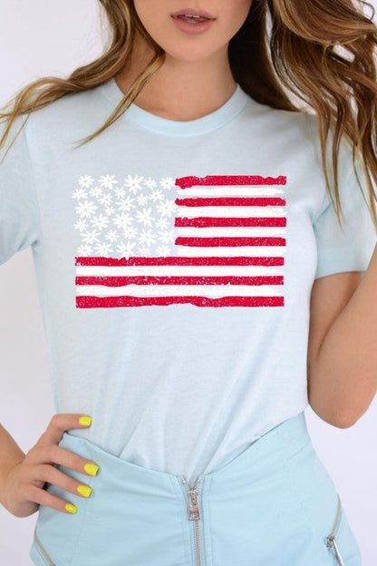 Floral American Flag Graphic Tee
