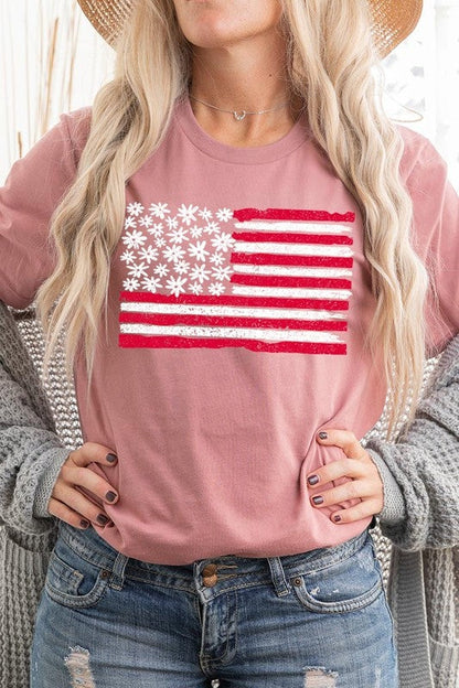 Floral American Flag Graphic Tee