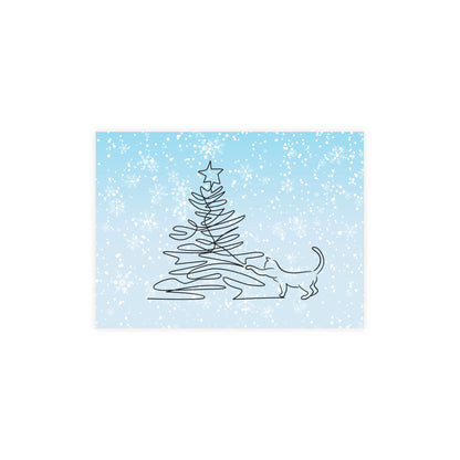 Kitty & Christmas Tree Postcard Bundles (envelopes included)
