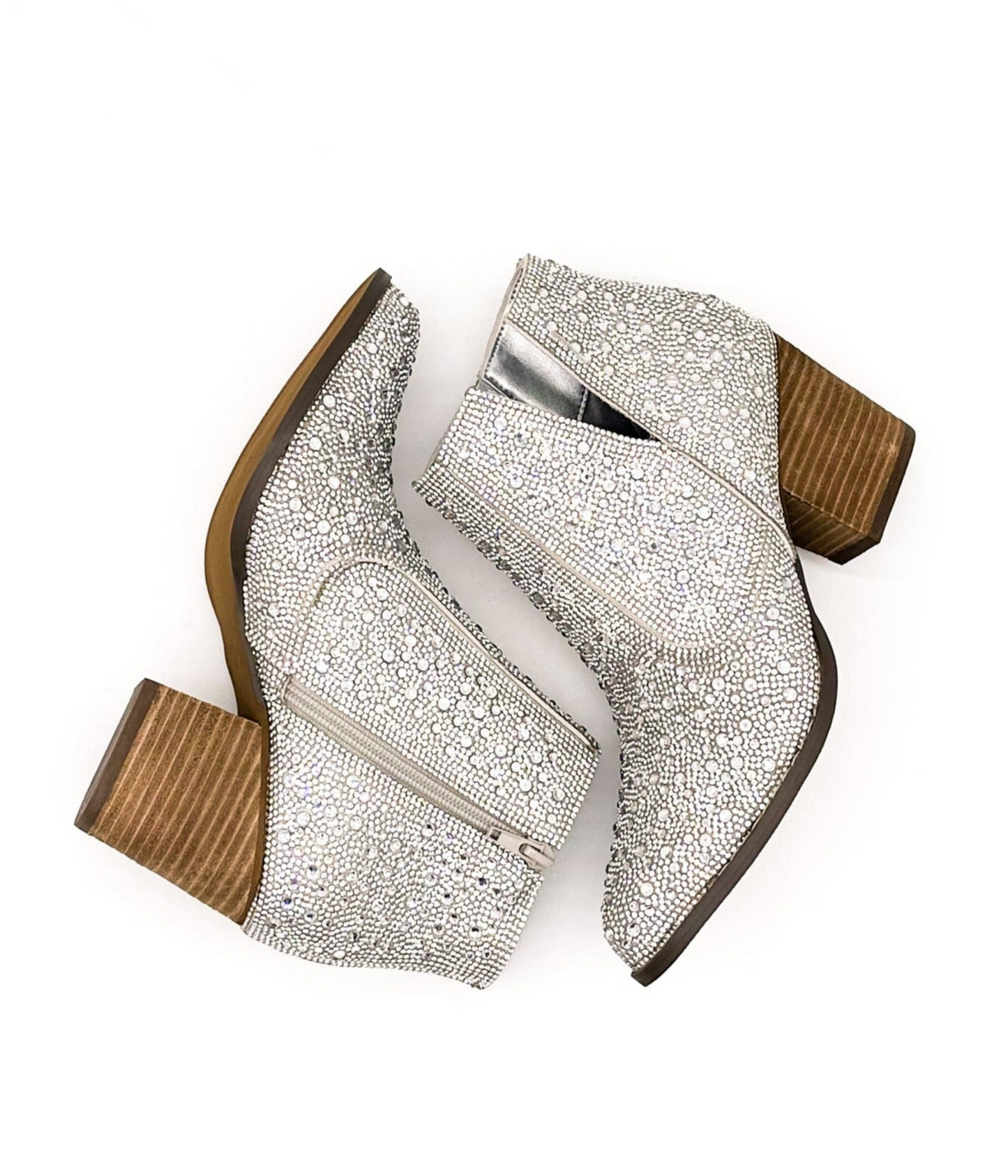 Shine Star Rhinestone Bootie in Silver (Online Exclusive)