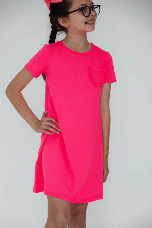 Neon Pink T-Shirt Dress