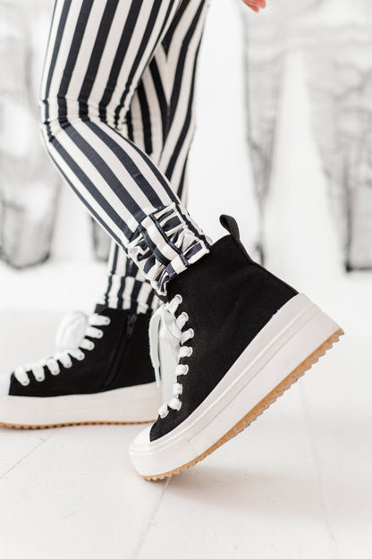 Espresso Striped | (SLIM) LEGGING