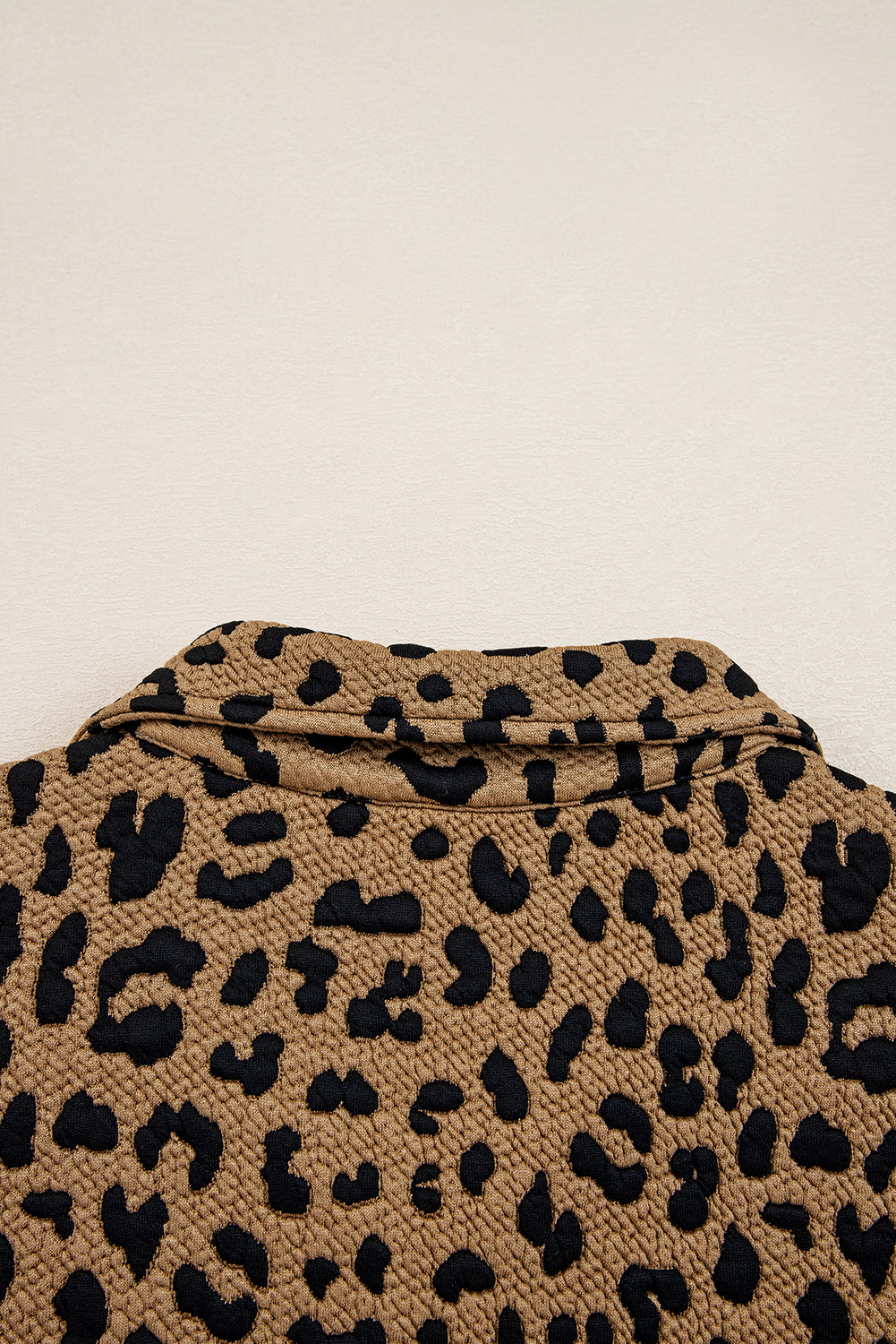 Leopard Quarter-Zip Drop Shoulder Sweatshirt