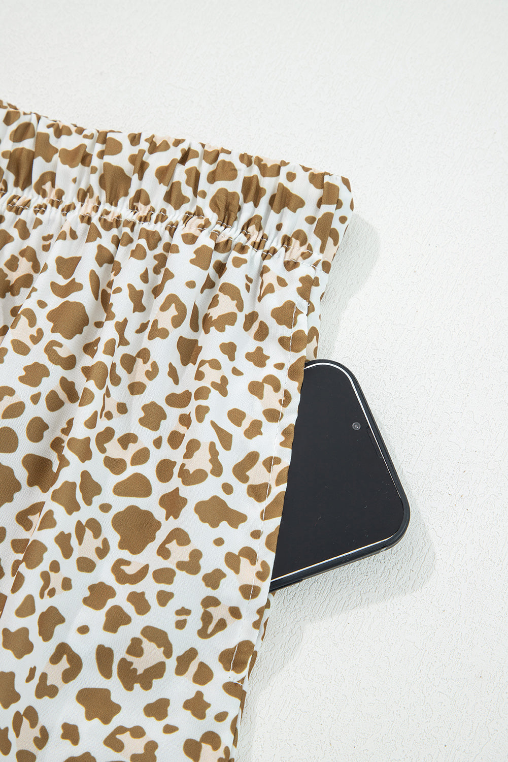 Leopard Drawstring Elastic Waist Pants