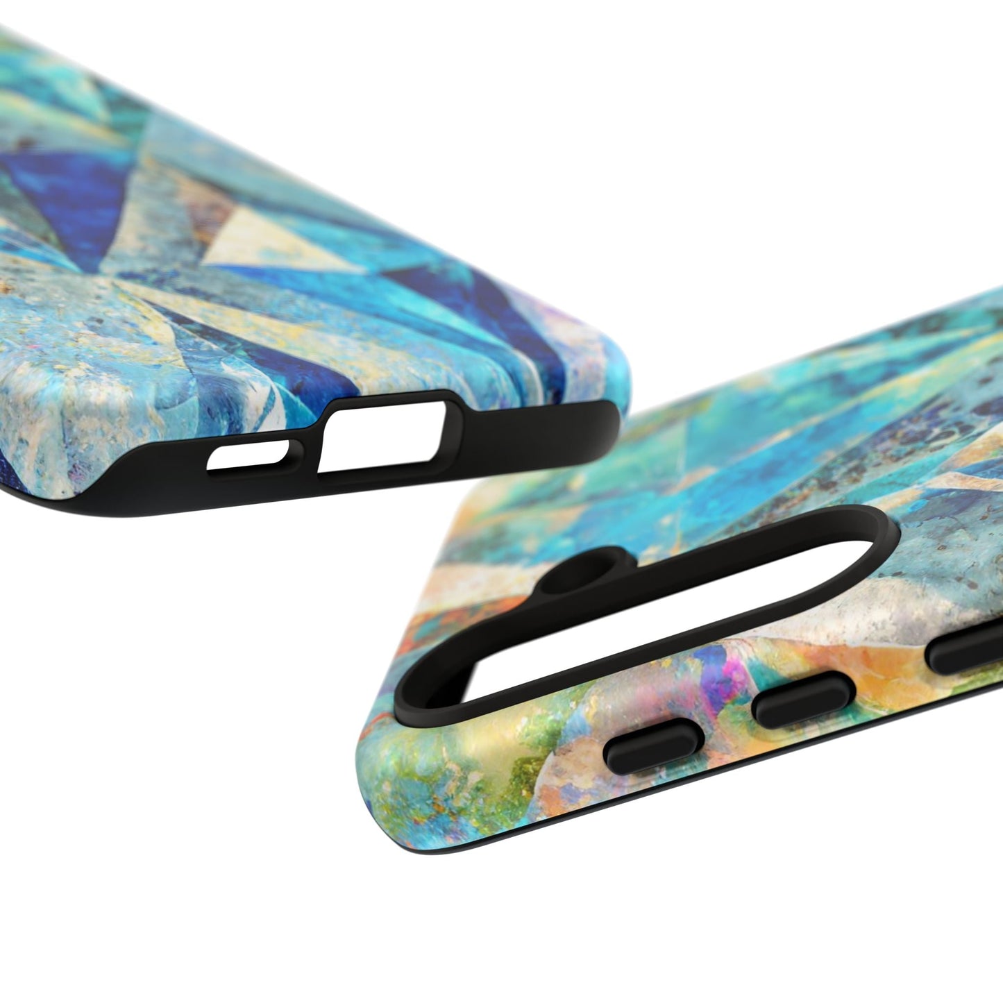 Diamond Blue Abstract Tough Phone Case