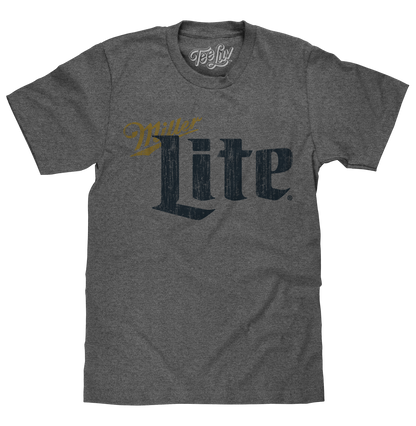 Miller Lite Distressed Logo T-Shirt - Gray