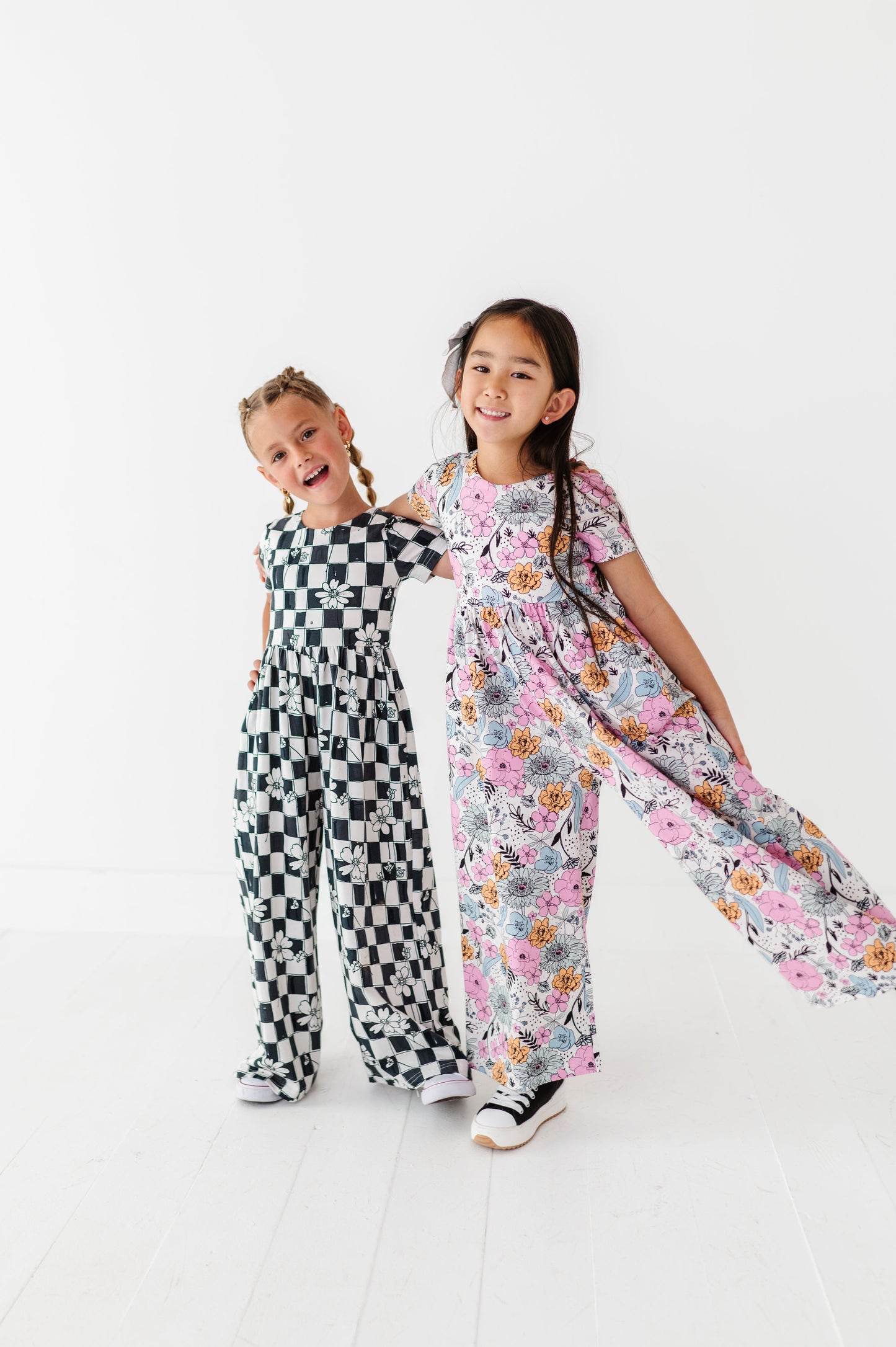 Vintage Sketchy Floral Romper