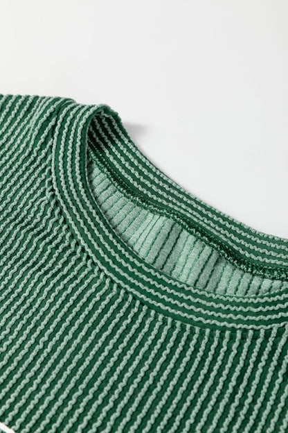 Christmas Merry Corded Knit Long Sleeve Top