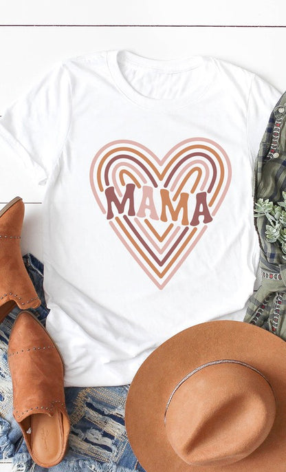 Retro Mama Heart Graphic Tee - Aaria Tees