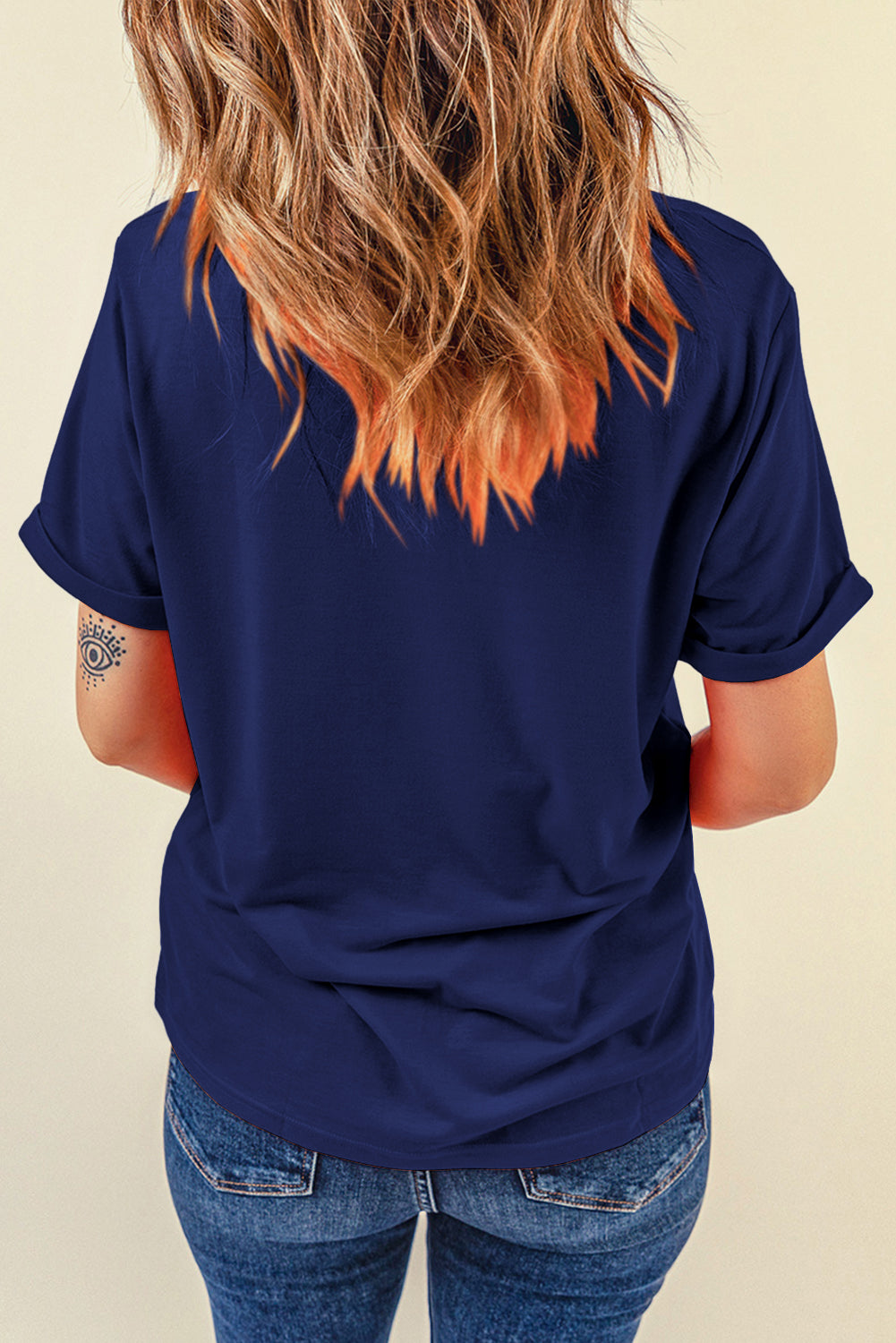 Solid Short Sleeve Crew Neck Tee