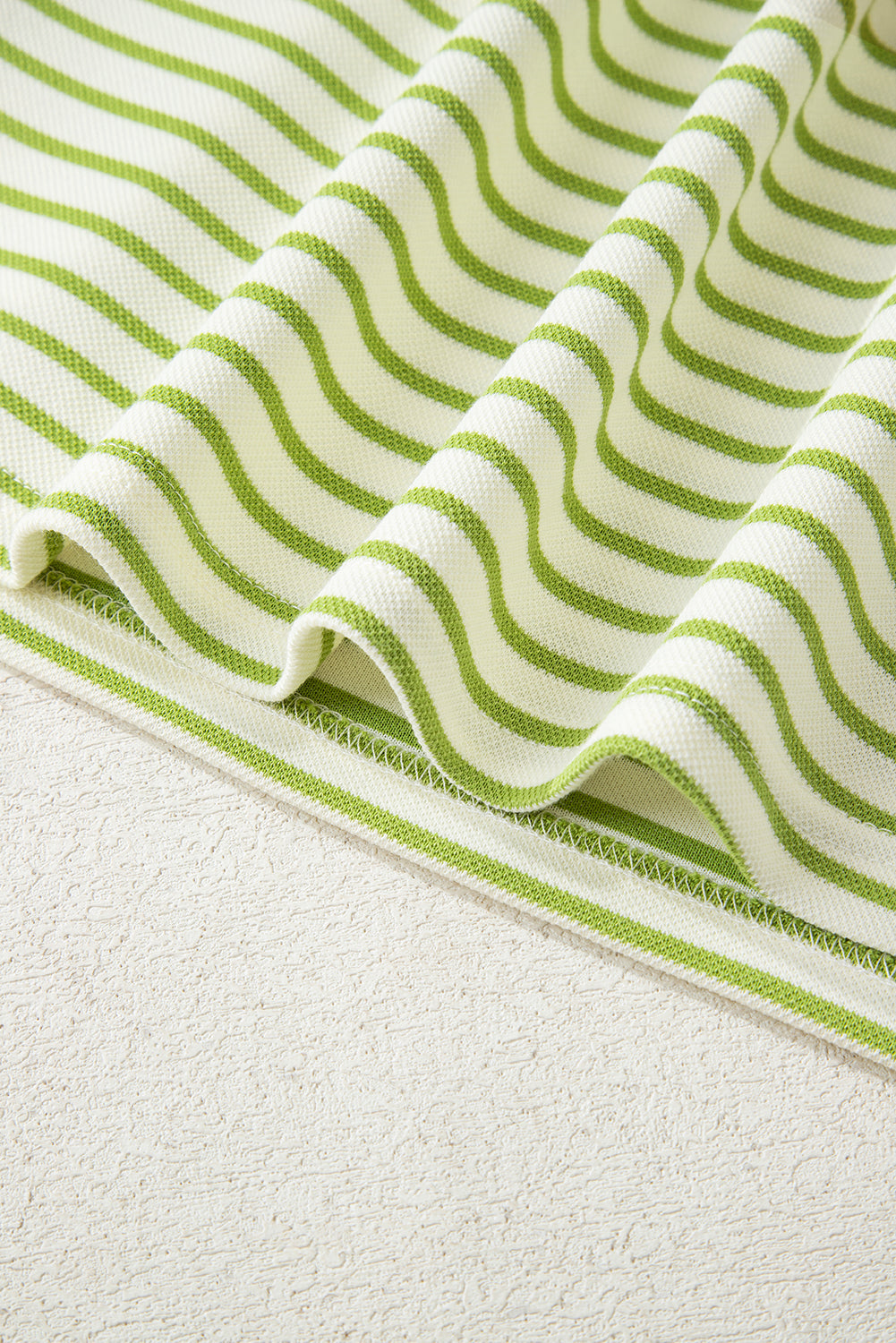 Stripe Collared V-Neck Pullover and Skort Set