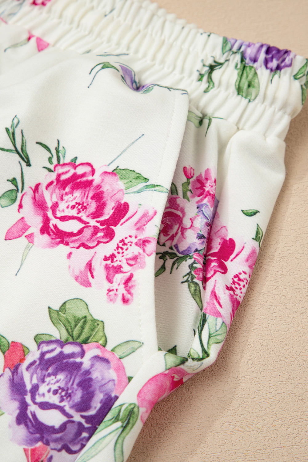 Floral Pullover and Drawstring Lounge Set