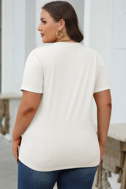 Solid Short Sleeve Crew Neck Tee