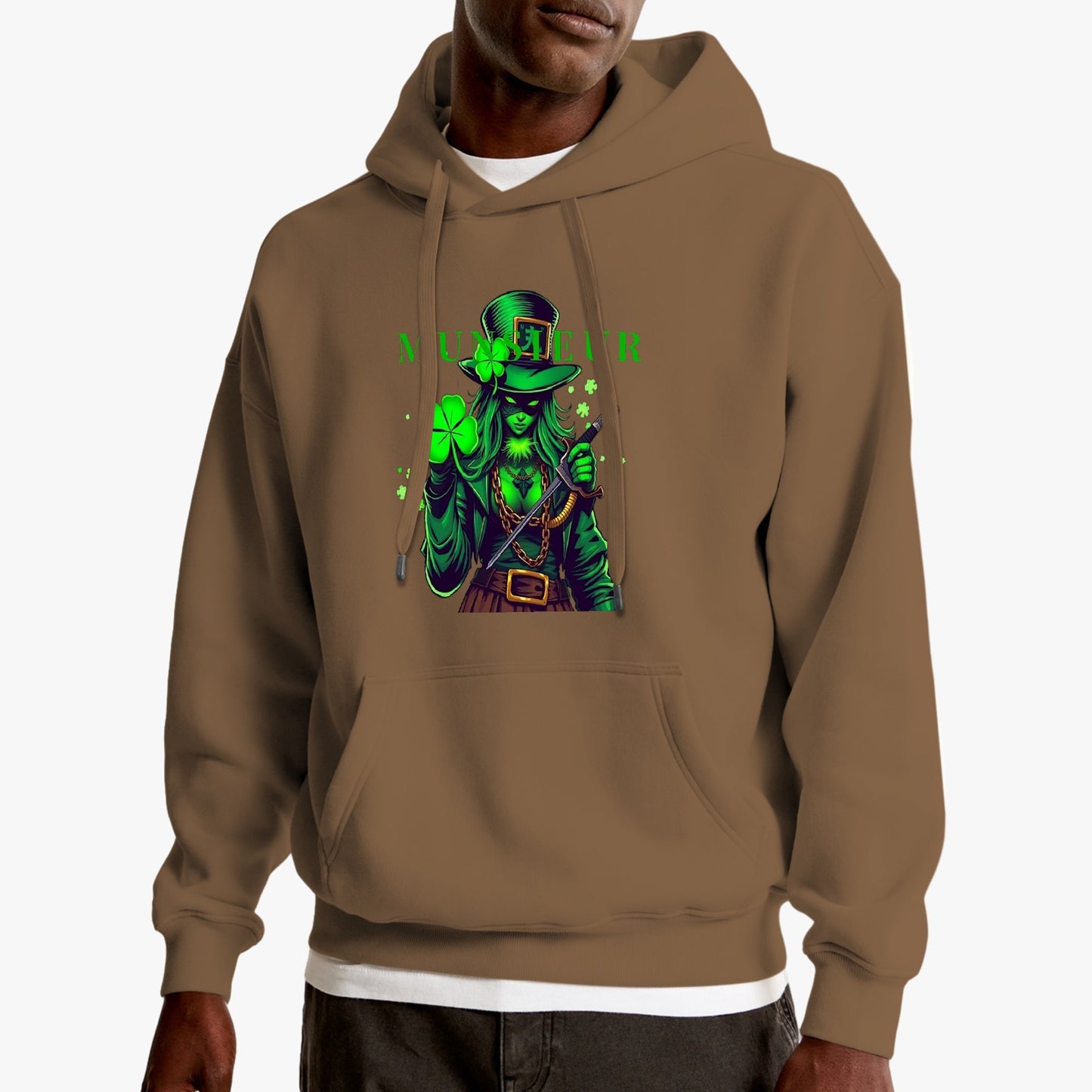 St. Patrick's Day Collection Munsieur Unisex Premium Pullover Hoodie Sweater Clover Gang Betty