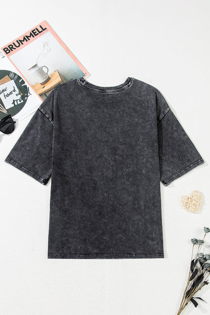 Black Nashville Tennessee Graphic Mineral Washed Vintage Tee