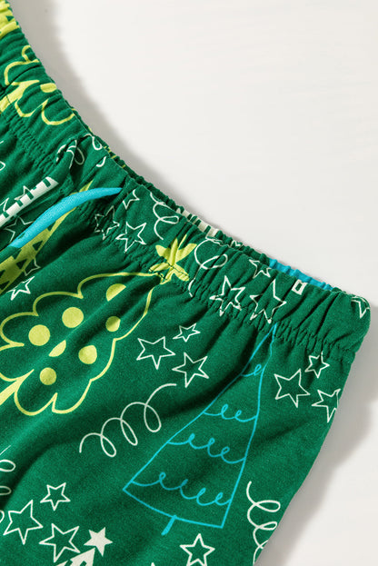 Christmas Tree V-Neck Tee and Pants Lounge Set