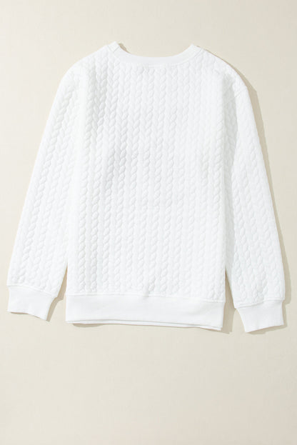 Christmas Merry And Bright Cable Knit Pullover Sweatshirt