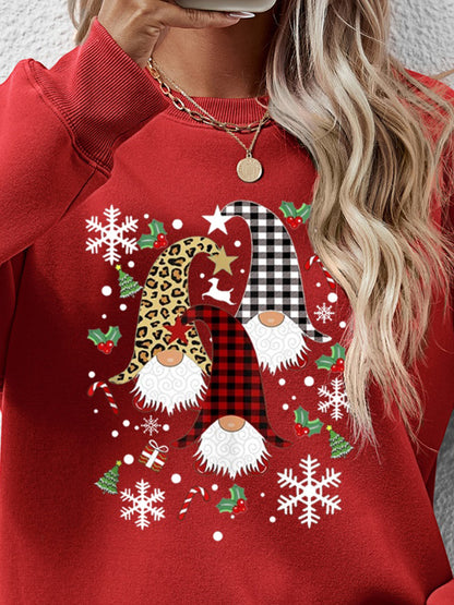 Faceless Gnomes Graphic Drop Shoulder Sweatshirt - Aaria Tees