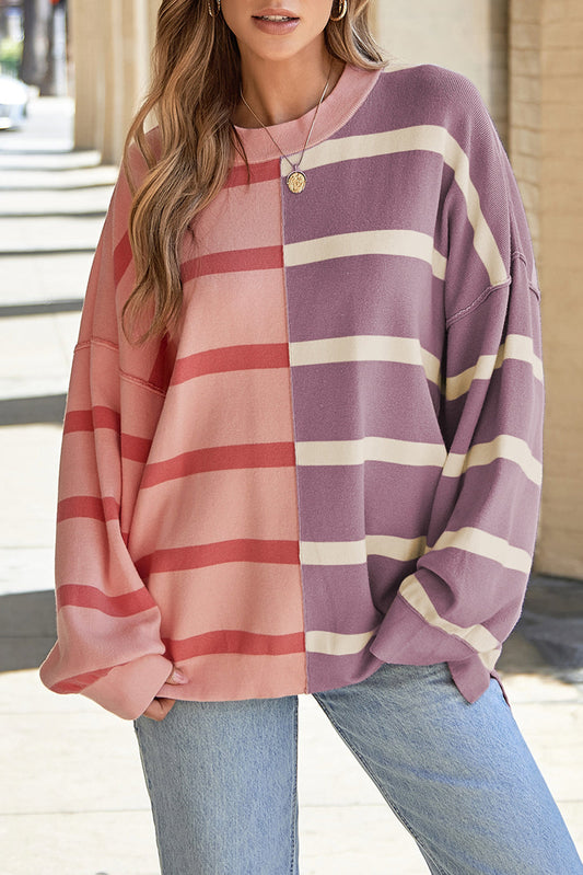 Araya Stripe Oversized Sweater - Aaria Tees