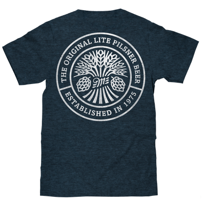 Miller Lite Beer Logo Front and Back Print T-Shirt - Denim Black Heather